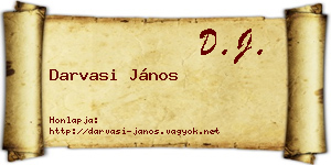 Darvasi János névjegykártya