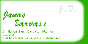 janos darvasi business card